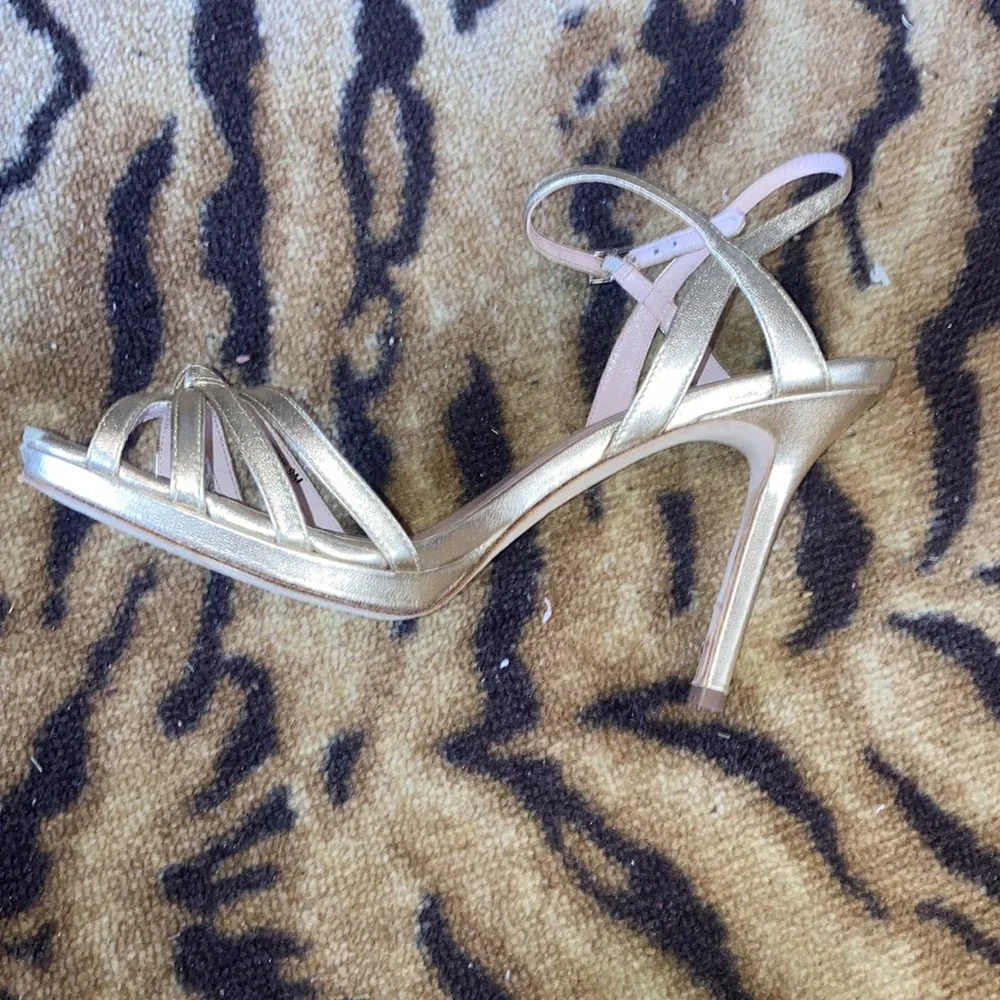 Kate Spade Elegant Gold Strappy Heels